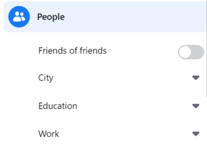  Facebook offers you a few filter options to shortlist the ideal candidates